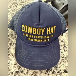 Navy Cowboy Hat with Yellow Embroidery